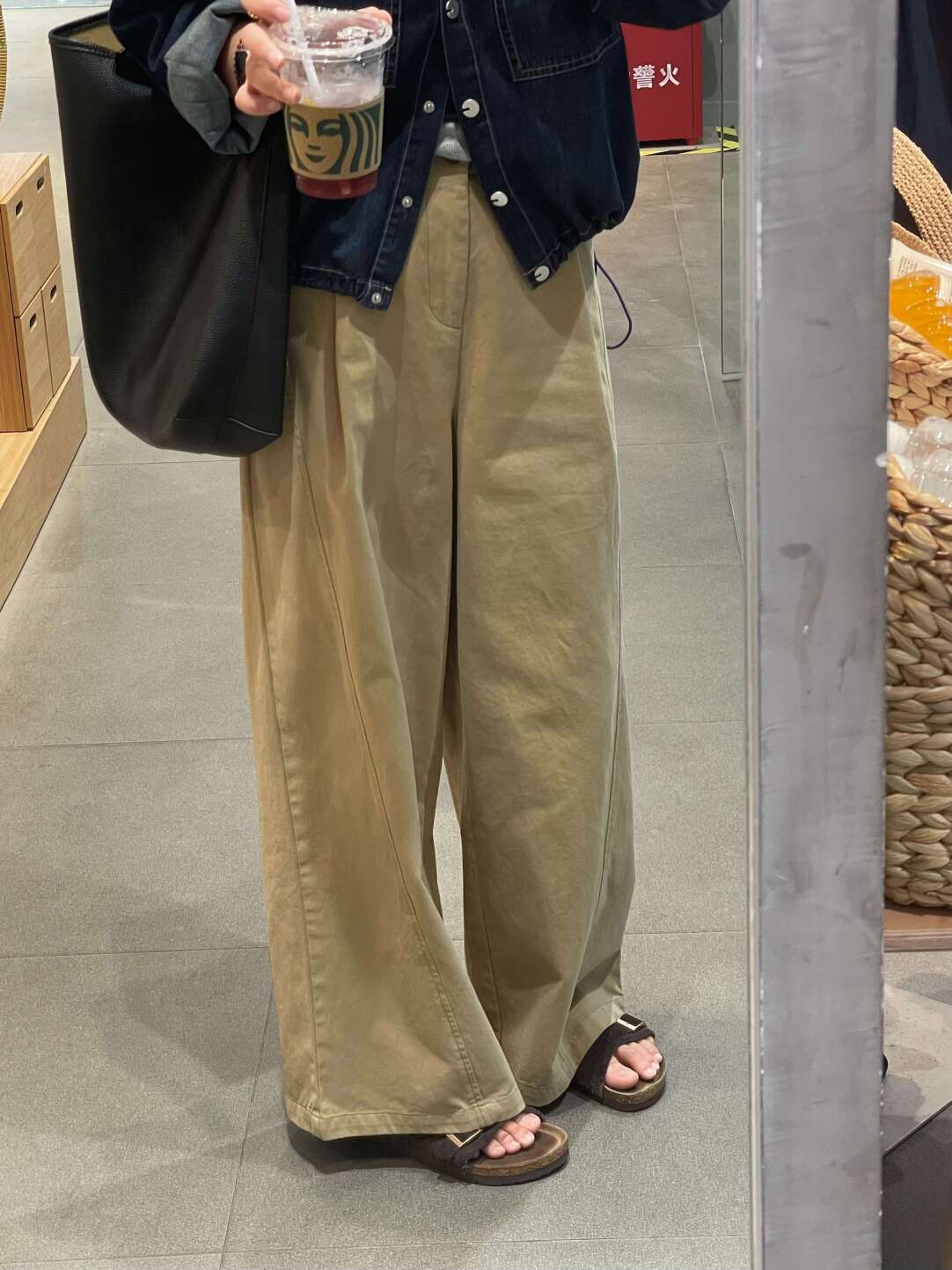 Women's Lazy Style Wide-Leg Pants High Waist Straight Casual Trousers - Image 2