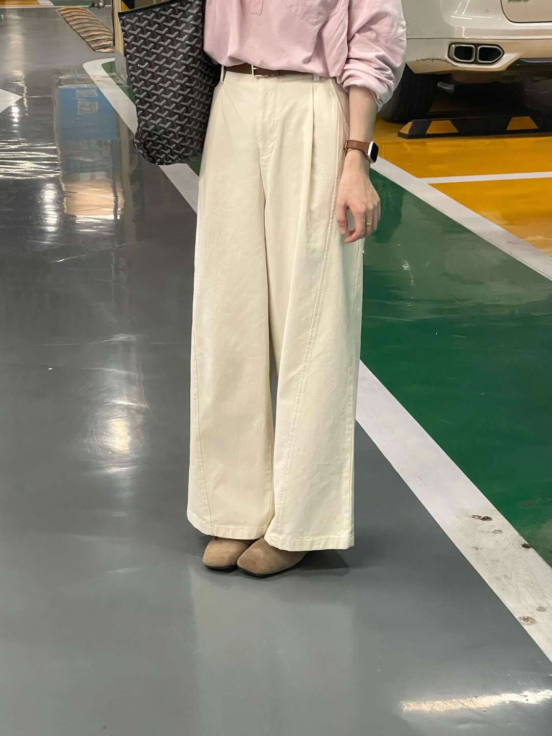 Women's Lazy Style Wide-Leg Pants High Waist Straight Casual Trousers - Image 3