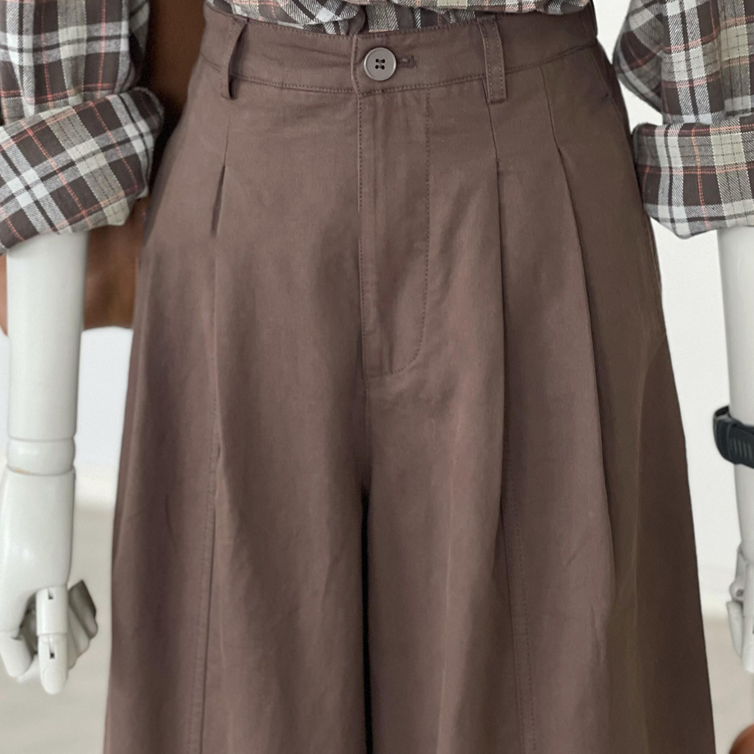 Korean Style Brown Wide-Leg Casual Pants for Women Loose Straight High Waist - Image 2