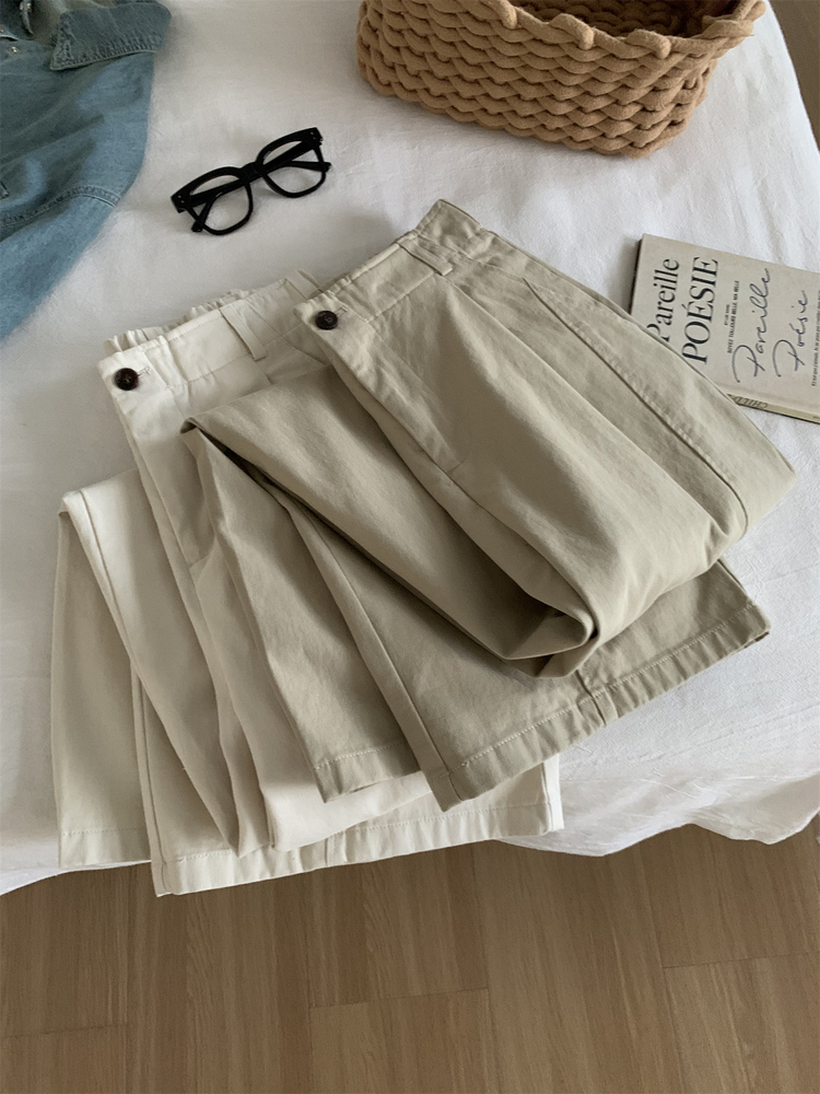 Women's High Waist Wide Leg Cargo Pants Japanese Style Khaki Curved Pants Fall Winter Korean Slimming Versatile Floor-Length Pants - Image 2