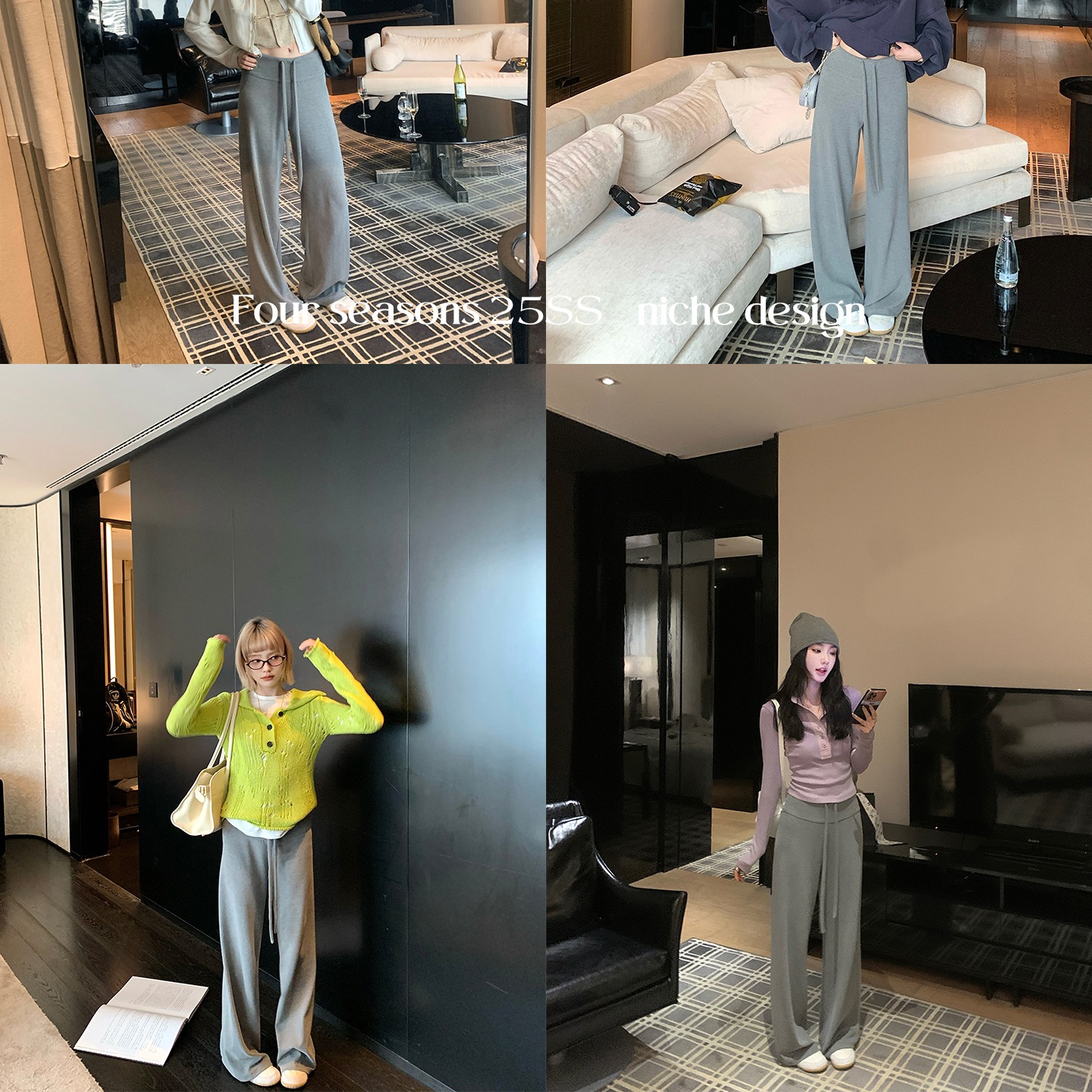 Relaxed Straight-Leg Wide-Leg Lounge Pants for Women - Image 4