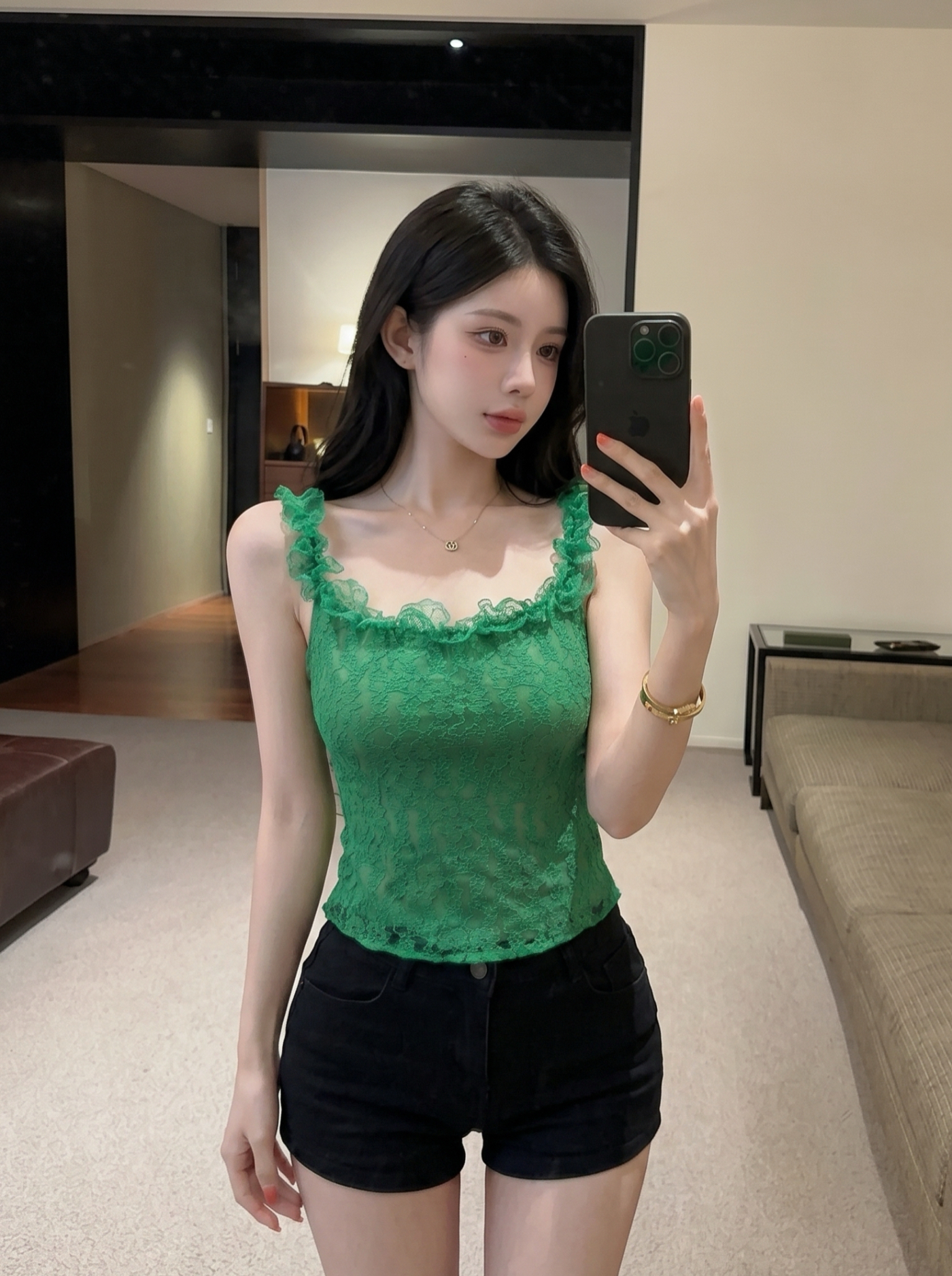 Lace Trim Camisole Top for Women Summer New Sleeveless Vest - Image 2