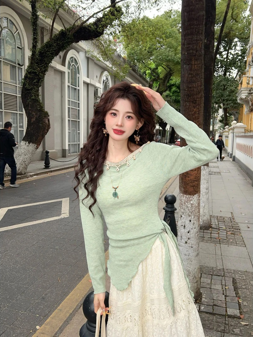 Women's Knit Cami and Cardigan Two-Piece Set in Green and Pink - Style 5d71b9 - Image 3
